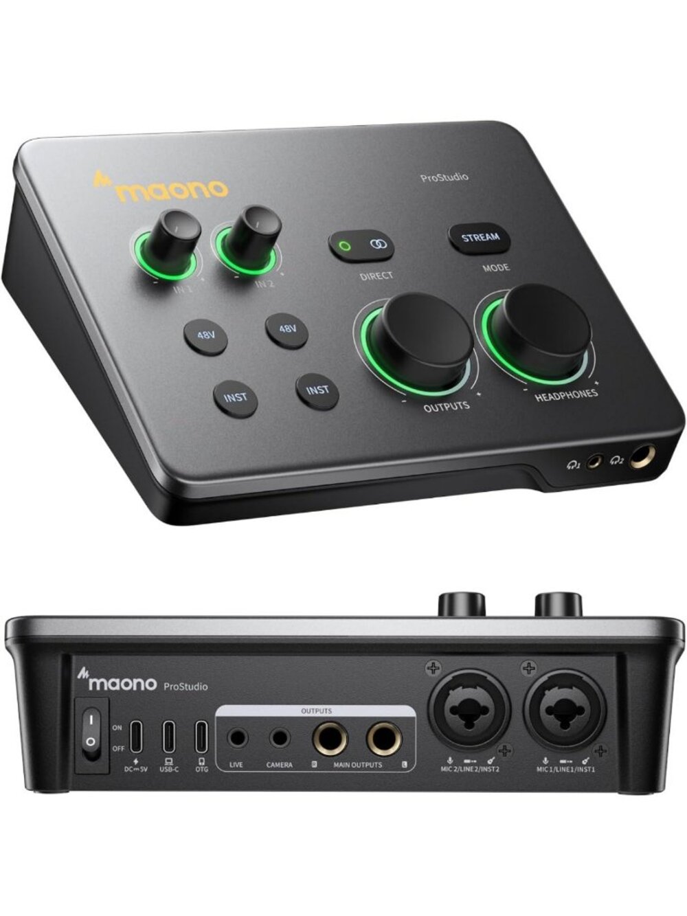 Hybrid USB Audio Interface - Dual XLR for PC, Phone, iPad & Guitar Recording